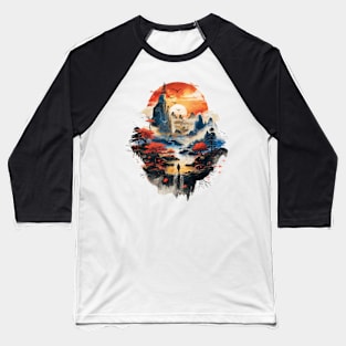 Immersive Fantasy Landscape Baseball T-Shirt